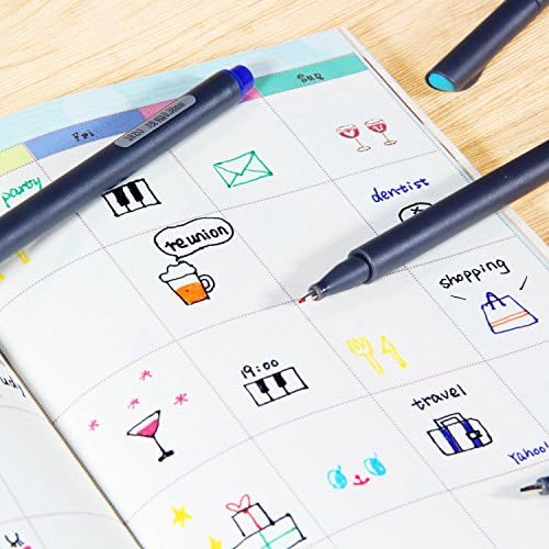 24 Fineliner Shade Pens Set, Taotree Advantageous Line Coloured Sketch Writing Drawing Pens for Journal Planner Observe Taking and Coloring Guide, Porous Advantageous Level Pens Markers, Nice for Artwork Crafts Scrapbooks