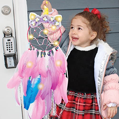 Dream Catcher Kit for Kids, DIY Dream Catcher Kit, Unicorn Dreamcatcher Kit with Lights, Dream Catcher for Girls, Crafts for Girls Ages 8-12