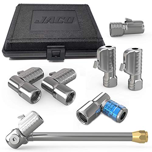 JACO Lightning Tire Air Chuck Kit (Set of 7) Open Flow, 1/4" FNPT