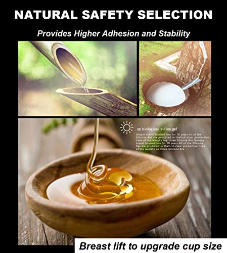 Adhesive Bra Invisible Bra Sticky Strapless Backless Bra Breast Lift Tape Nipple Covers for Women, Beige, XL, 4 Pcs