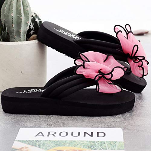 Womens New School Sandal-Women Roman Sandals Bohemian Square Heel Casual Summer Beach Shoes Teresamoon Black - Thumbnail 3
