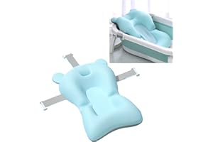 LONGZHUO Baby Bath Cushion, Baby Bath Pad, Non-Slip Newborn Bathtub Mat Infant Bath Supporter Baby Bathtub Pillow Soft Quick Dry Adjustable Baby Bath Support Cushion for Newborn Infant