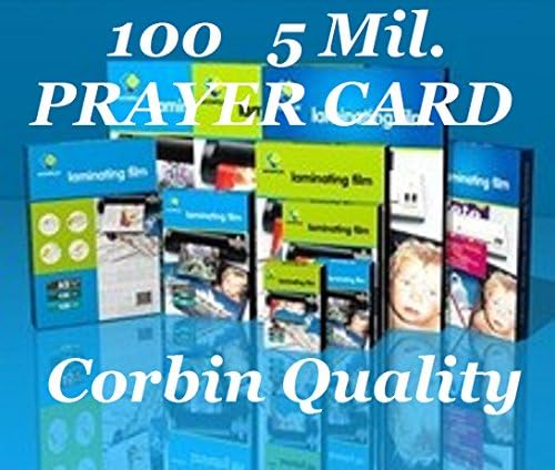 Prayer Card Qty 100 Pack 5 Mil. 2-3/4 x 4-1/2 Thermal Laminating Laminator Pouches Sheets Ultra Clear. & Free Carrier Sleeve. See Photos for Product Quality & Clarity