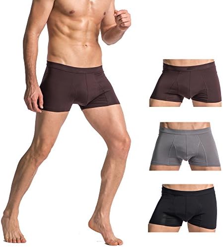 UnderFit Men's 3-Pack Underwear Super Soft Body Micromodal Trunks (Large, GrayBrownBlack)