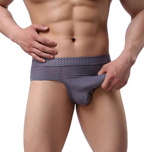 Snlydtan Men Mesh Elephant Nose Separate Pouch Underwear Pantie