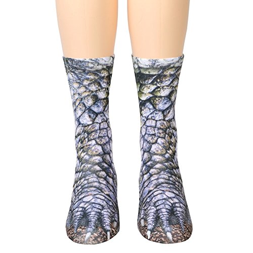 Unisex Adult Animal Paw Crew Socks - Sublimated Print - Alligator