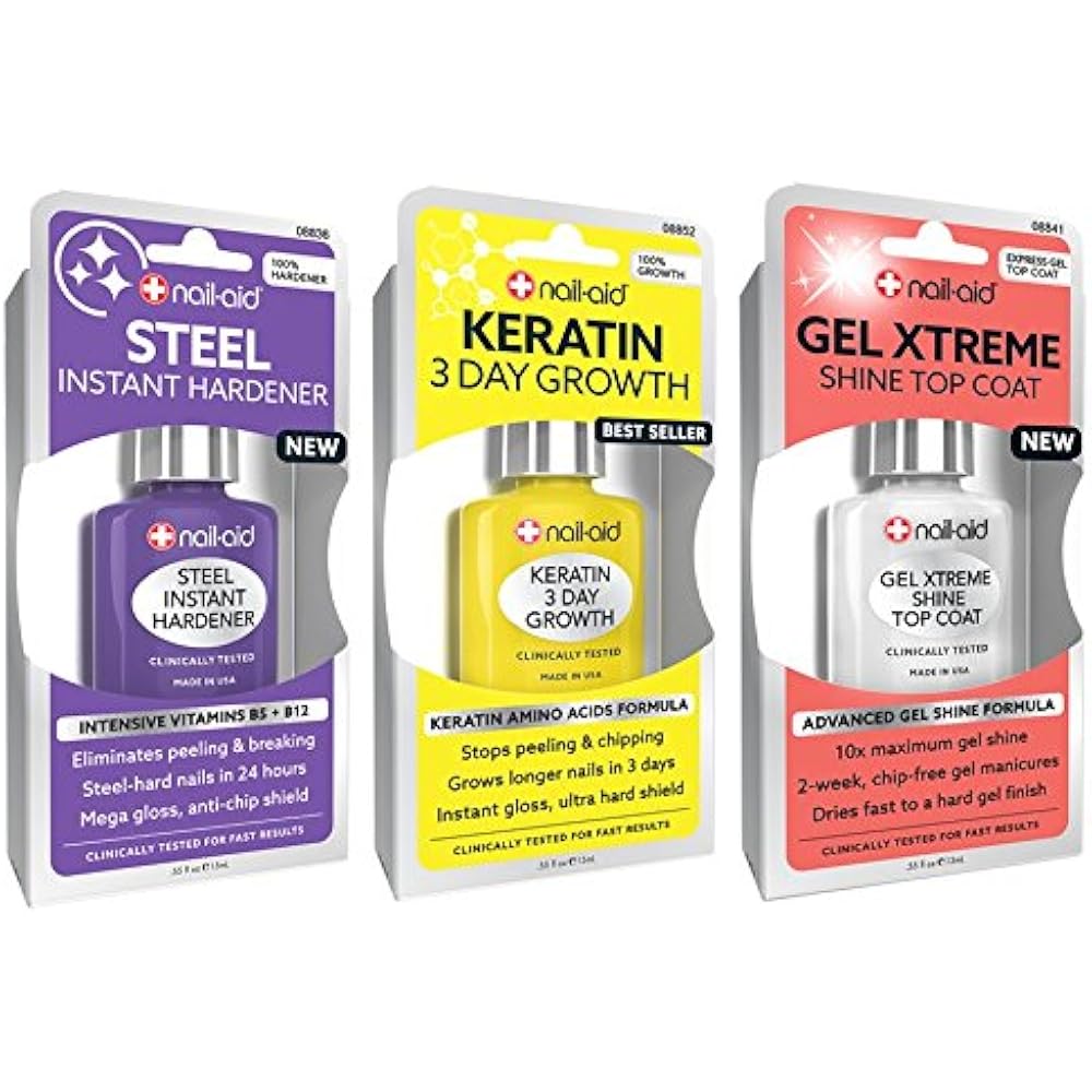 NAILAID Hardener + Keratin Growth Gel Top Coat Clear 3 Count Beauty eBay