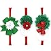 Miuion Baby Girl Nylon Christmas Headbands/Green Red White Sequin Bowknot - Pack of 3 (Satin Flower Set)