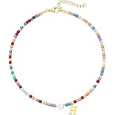 Colorful Beaded love Initial Necklaces Gifts for Girls teens Kids Gifts Personalized Birthday Gifts gifts for grandkids Necklace for Girl Jewelry
