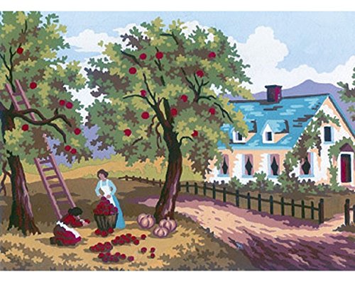 Collection D'Art Tapestry Kit Apple Picking, 100% Cotton, Multi-Colour, 20 x 25 x 0.100 cm