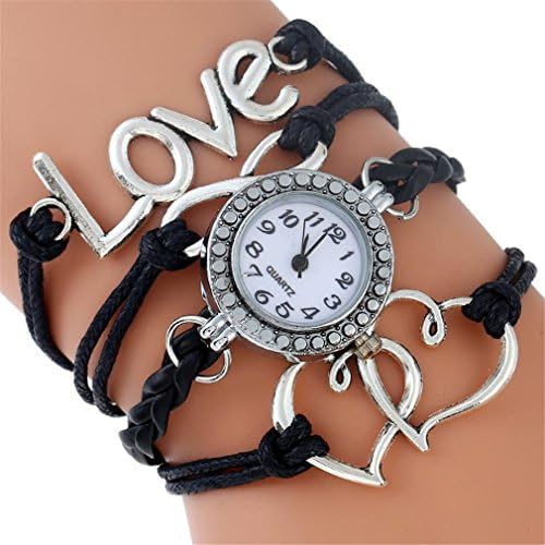 Christian Cross Bracelet Watch Women Vintage Fashion Retro Gift Rhinestone Wristwatch heart love