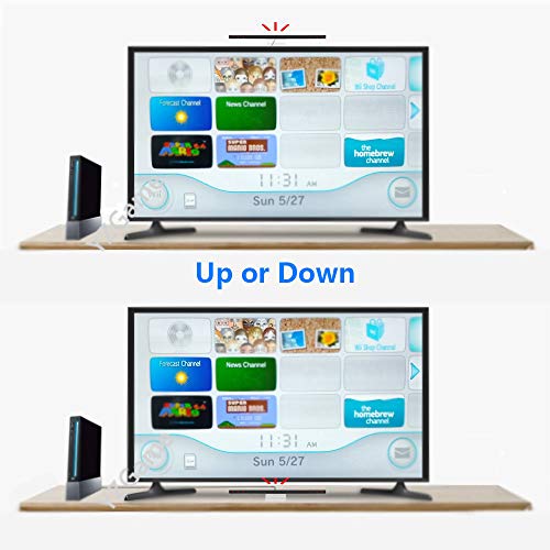 Wii Sensor Bar Replacement, Infrared Ray Motion Sensor Bar for Nintendo Wii/ Wii U Console -Black & Silver
