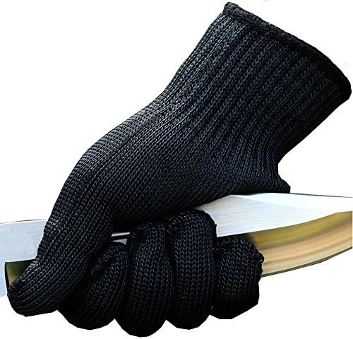 2 PCS Cut Resistant Gloves - AMPHOW Kitchen Supplies Lightweight Durable Cut Resistant with Level 5 Security Protection Safety Gloves for Cutting ,Clipping (1 Pair, Black)