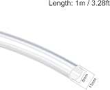 Sourcing Map Silicone Tubing 8mm ID x 11mm OD 1m Clear view 2