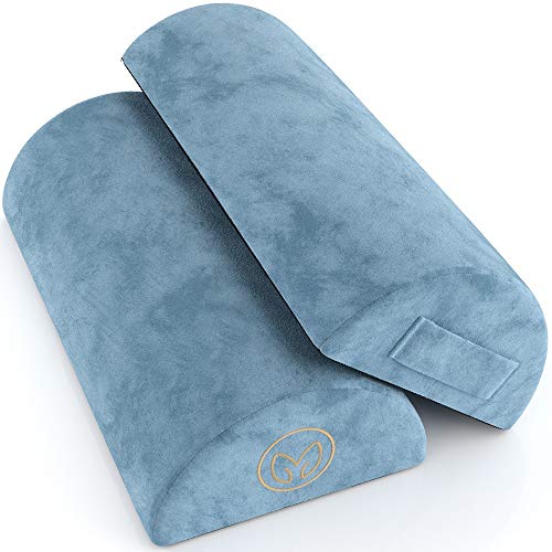 Foot Rest Cushion Under Desk - Pack of Two - Doubles As Back and Knee Support - Half-Moon Ergonomic Memory Foam Footrest Bolster Pillows