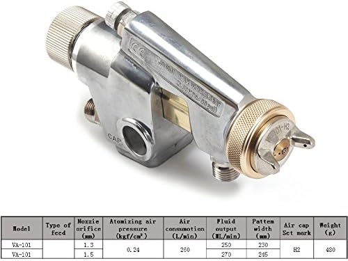 VA-101 Pneumatic Automatic Spray Gun Pressure Feed Sprayer Painting Tools Nozzle Size 1.3mm
