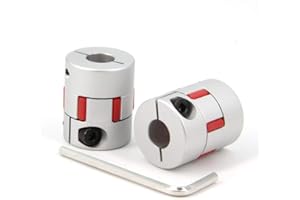 Zeberoxyz 2PCS 8mm to 8mm Aluminium Plum Flexible Shaft Coupling Diameter25mm Length30mm 8x8mm Motor Connector Flexible Coupler for 3D Printer CNC Machine and Servo Stepped Motor（8x8mm）