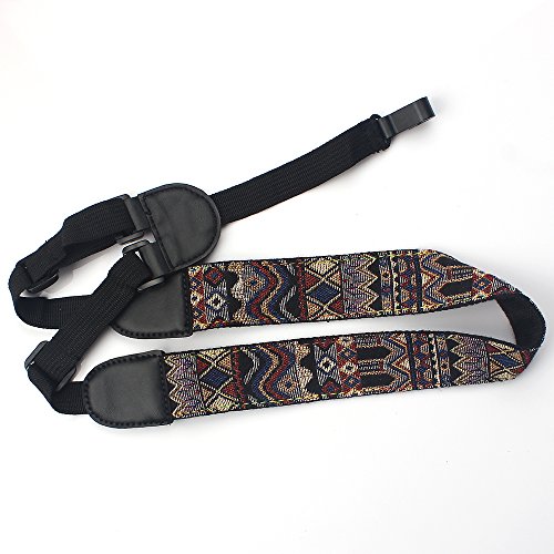 Bohemia style 1.4" pure cotton ukulele strap, dark red