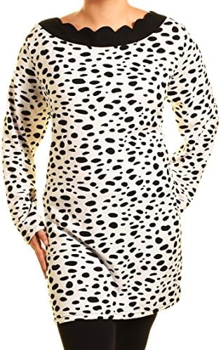 Highness NYC Scalloped Pebble Sweater Tunic (Black on White, 2X)