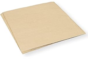 MULMEHË 12"x 12" Deli Wrap, Food Basket or Takeout Box Liner, Grease Resistant, Kraft Brown, 100 Pack