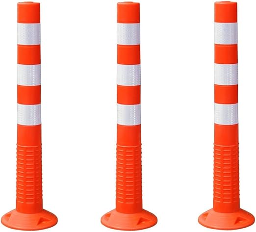 Amazon Iimono117 車線分離標 コーンポスト 76cm 3本セット ガイドポスト 反射 ガードコーン 視線誘導標 駐車場 目印 カーポート 車庫アクセサリ