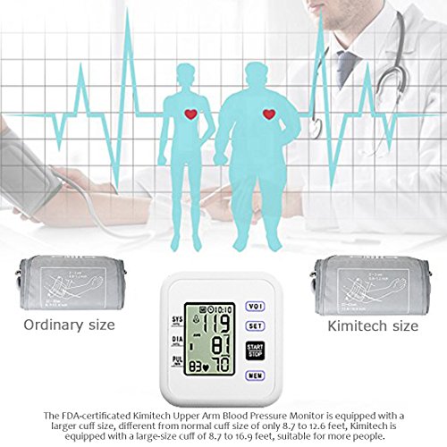 WEILIGU Upper Arm Blood Pressure Monitor Digital Smart BP Meter with Large Display Cuff 8.7" to16.9 FDA Approved Included Storage Bag - Thumbnail 2