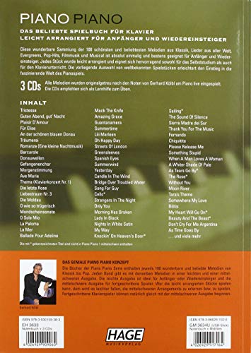 Piano Piano + 3 CDs: Die 100 schönsten Melodien von Klassik bis Pop - Leicht arrangiert - Image 3