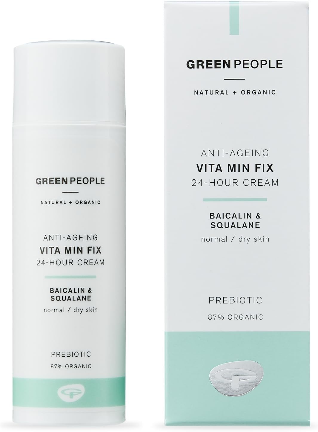 Green People Vita Min Fix Moisturiser - 24-Hour Cream - With Squalane (Derived from Olives) for Normal & Dry Skin - Paraben & Alcohol Free - Cruelty Free & Vegan, 50ml