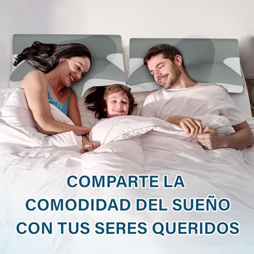 GALASALA Almohada Memory Foam, Almohada Cervical para Aliviar el Dolor de Cuello, Almohada Ortopédica Ergonómica para Personas Que Dormir de Lado, Boca Arriba o Boca Abajo, con Fundas de Almohada