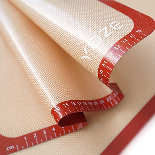 QUELLANCE Non-Slip Silicone Pastry Mat Set of 3 Half Sheet Mat, (11 5/8" x 16 1/2") Non Stick and BPA Free Silicone Baking Mat for Macaron/Pastry/Cookie/Bun/Bread Making