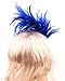 FELIZHOUSE 1920s Fascinator with Feathers Headband for Women Wedding Tea Party Headwear (Blue)