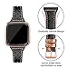 SWEES Genuine Leather Bands Compatible with Fitbit Versa, Slim Thin Replacement Strap for Women (5.5