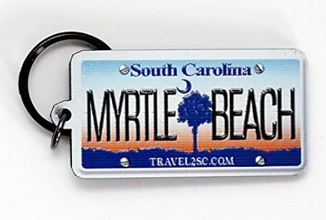 Myrtle Beach Carolina del Sur placa de licencia acrílico llavero 2.5 "x