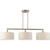 Livex Lighting 49293-01 Meridian 3 Light 51 inch Antique Brass Linear Chandelier Ceiling Light
