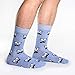 Good Luck Sock Men's Blue Mustache with Glasses Crew Socks 7-12,Blue