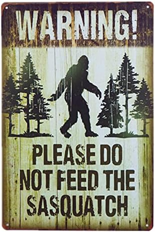 dingleieverNote plate Warning Please Do Not Feed The Sasquatch Funny Outdoor Road Sign