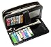 HESHE Wallet Purse for Women Leather Wristlet Wallet Zipper Credit Card Holder Rfid Wallet with Phone Pocket (Black)