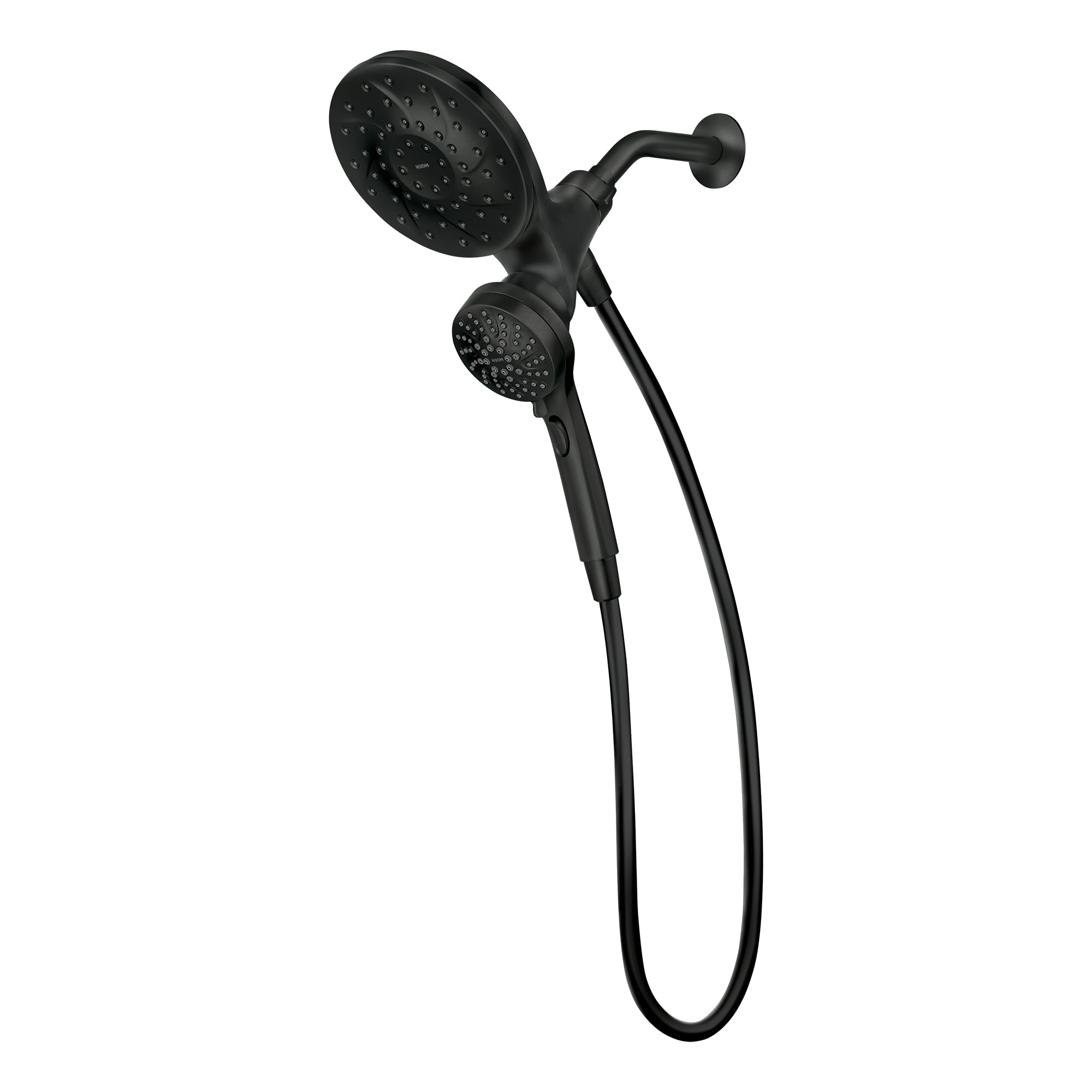 Photo 1 of Moen Engage Matte Black 2.5 GPM Handheld Showerhead and Rain Shower 2-in-1 Combo Featuring Magnetic Docking System and Metal Hose, 26009BL