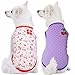 Blueberry Pet Pack of 2 Soft & Comfy Spring Hope Floral Cotton Blend Dog T Shirts Tank Top, Back Length 14