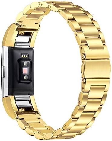 Fitbit Charge 2 Strap Wristbands Replacement, Premium Adjustable Stainless Steel Metal Watch Band Strap for Fitbit Charge 2 Watch Fitness Tracker (6"-7.87")
