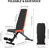 Panana Foldable Weight Bench Adjustable Backrest 75° Incline Decline Home Gym view 7