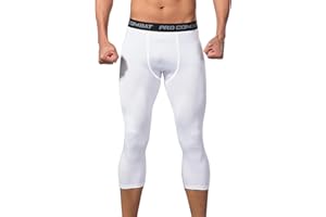 Towintec Men’s 3/4 Compression Pants, Athletic Leggings Running Workout Tights Base Layer for Basketball Sports Football Gym