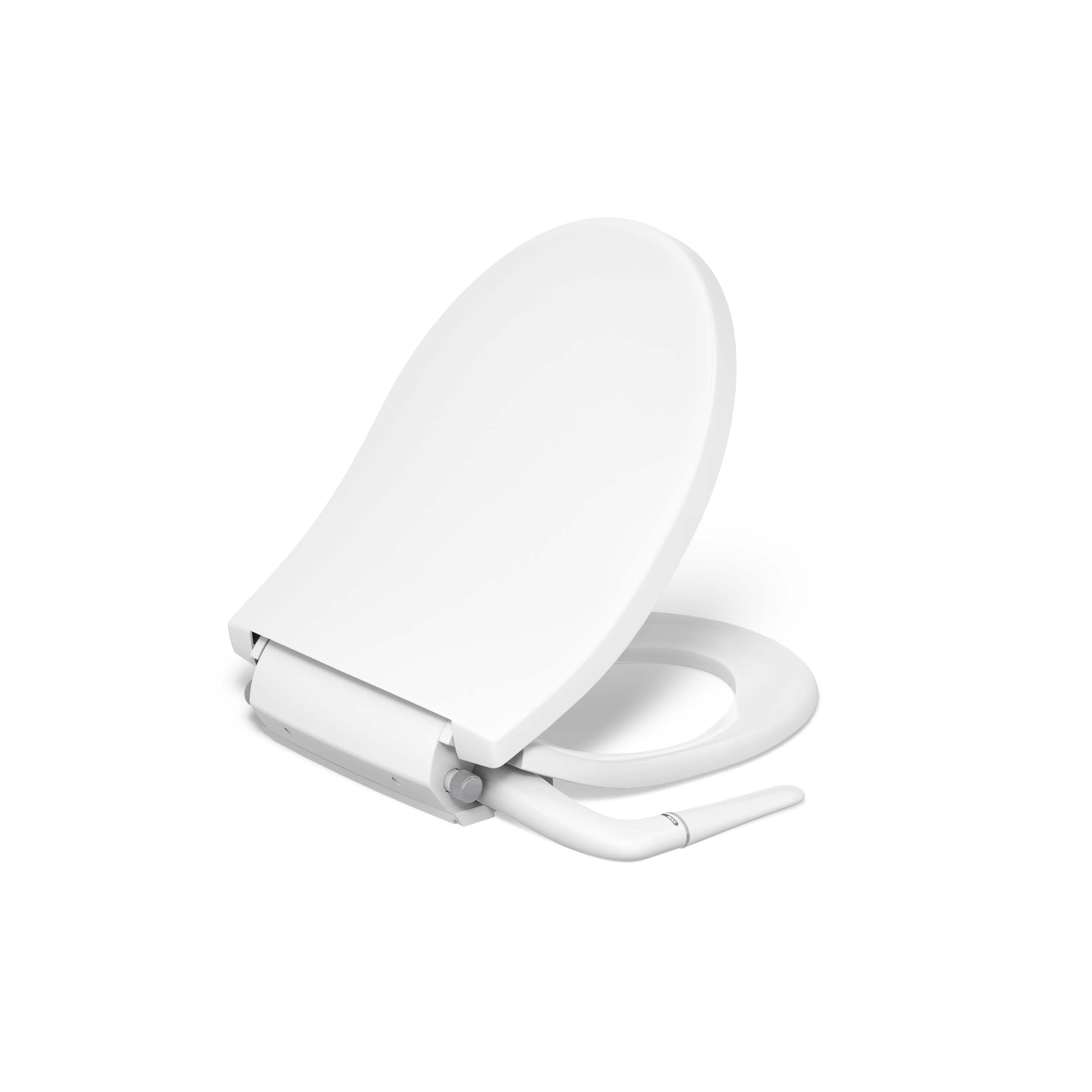 Kohler PureWash M250 Manual Round Bidet Toilet Seat, White, Quiet-Close Lid Prevents Slamming, Easy Installation with Quick-Release Hinges, Adjustable Spray Position & Pressure