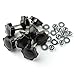 8 Set M8x25 Thumb Screw Plastic Plum Blossom Shape Head Threaded Knurled Grip Knobs Clamping Screw with Nut Washer