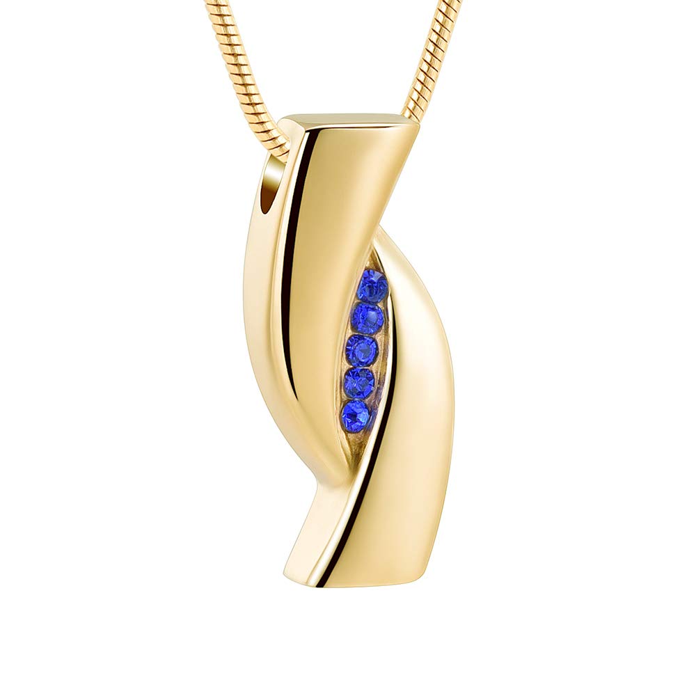 Minicremation Gold Infinity Urn Necklace for Ashes, Stainless Steel Cremation Jewelry, Unisex Adult Memorial Keepsake