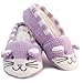 Childrens/Kids Girls Knitted Cat Design Soft Slippers With Grip
