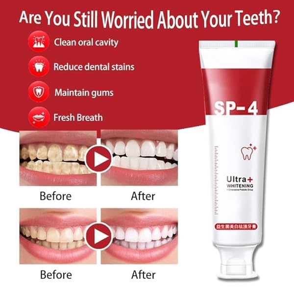 SP-4 TOOTHPASTE WHITENING, SP-4 SUPER TOOTHPASTE, SP-4 BRIGHTENING TOOTHPASTE FRESH BREATH TOOTHPASTE (RED)