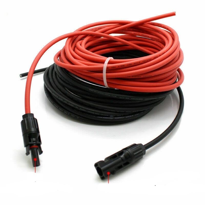 CraigSolar.co.uk Solar Cable Pair of 5M 6mm2 cable Red/Black with Mc4 plugs attached