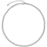 Bead Necklace for Women,Beaded Ball Necklaces 4mm
