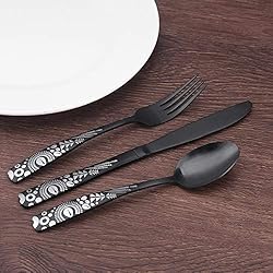 Matte Black Silverware Set, Bysta 20-Piece